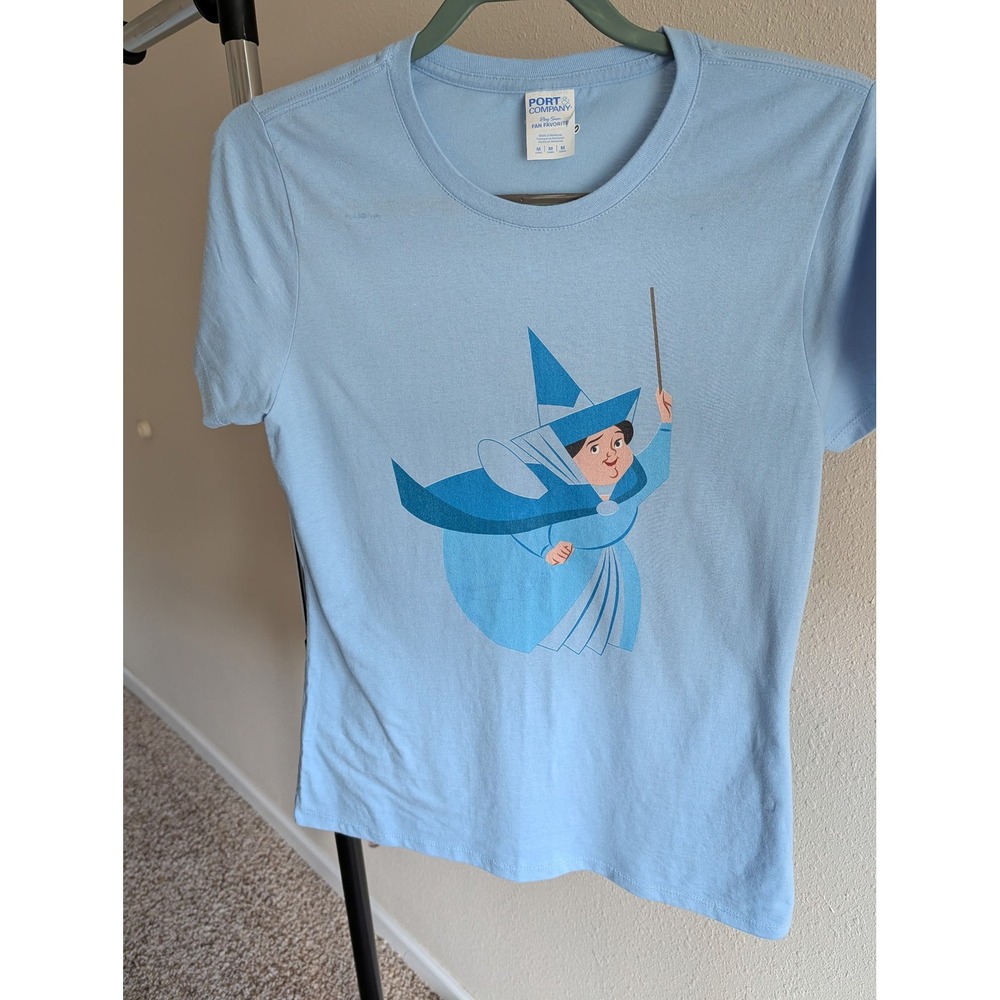 Disney Sleeping Beauty Merryweather Fairy Godmother Blue Graphic Tee Shirt M